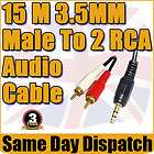   Male Headphone Jack to 2x RCA Twin Phono Auxiliary Input Cable MP3 DVD