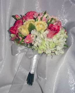   ~ Bridal BOUQUET Silk Wedding Flowers Handtied Soft Victorian  