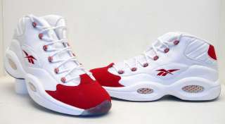 Reebok Mens Team Question Mid White Red Size 18 New  