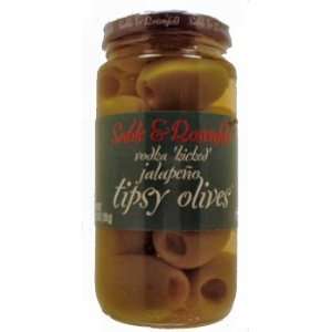 Vodka kicked Jalapeno pepper stuffed olives:  Grocery 