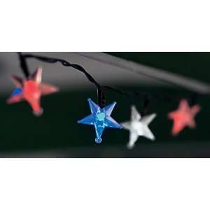  Red White and Blue Solar Outdoor LED Star Lights