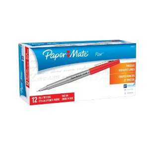  Paper Mate Flair Ultra Fine Point Felt Porous Pens, 12 Red Pens 
