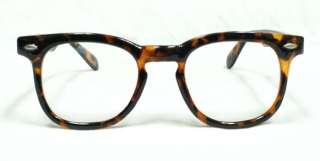 50s Vintage Clear Lens Tortoise Round Frame Eyeglasses  
