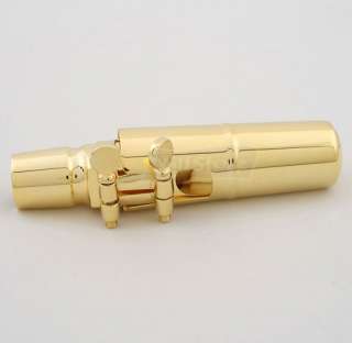 Gold Plated Alto Saxophone Sax Metal Mouthpiece with Cap Ligature 