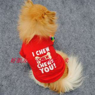 Cute Small Pet Dog Clothes T Shirt shirts Dress Type size XS S M L 