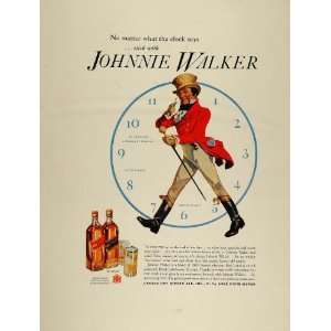  1936 Ad Johnnie Walker Whisky Scotch Red Black Label 