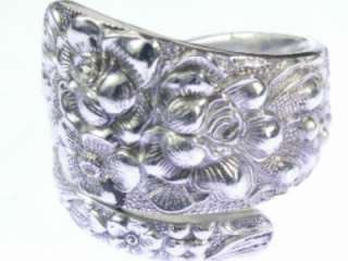 Stieff ROSE Sterling Silver Spoon Ring SPIRAL Sz 6 10  