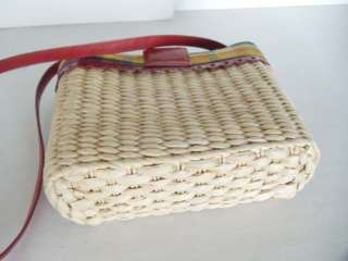 BRIGHTON Poppy Straw Croco Leather Bag Purse XLNT $150  