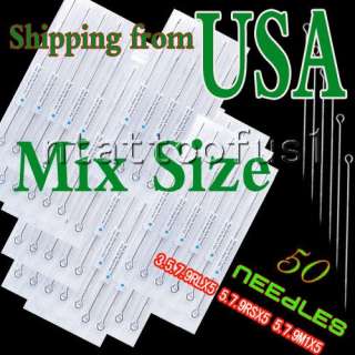Tattoo Supplies 50 pcs Tattoo Needles Mix 10 Size Shipping from USA 2 