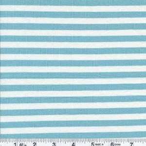   Wide Jersey Knit Stripe Aqua Fabric By The Yard Arts, Crafts & Sewing