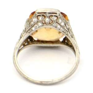 Tiffany & Co. Vintage Platinum, Diamond and Citrine Ring  