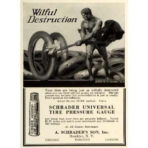  1922 Ad A Schraders Son Inc Universal Tire Pressure Gauge 