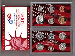 2004 Silver US MINT PR Proof 11 Coin Set Original Box  
