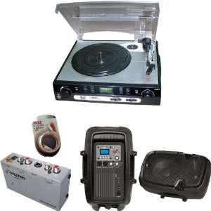 and Speaker Package   PLTTB9U USB Turntable with direct to digital USB 