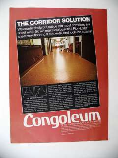   Ever Sheet Vinyl Flooring hospital corridor floor 1979 print Ad  