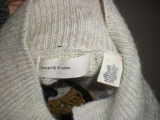ANTHROPOLOGIE Sleeping on Snow Alpaca Blend Beige Cardigan Sweater S 