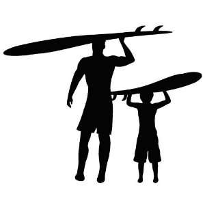  Father and Son Surfing Decal Sticker