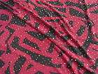 Jersey Knit Large Scale Abstract in Red & Black w/ Holographic Dots