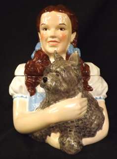 THE WIZARD OF OZ COOKIE JAR WITH DOROTHY AND TOTO GLASS  