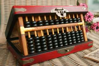 Chinese Abacus, Ancient Chinese Bead Arithmetic with box, Wood Craft 