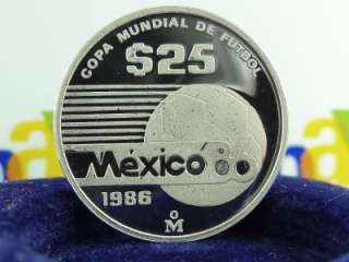   Silver Proof Coin, Mexico 1986 World Cup Series UNC. KM#497a  
