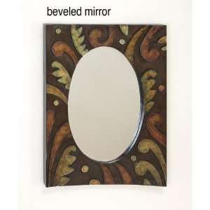  Abstract Wall Mounted Glass Mirror Oval Shaped