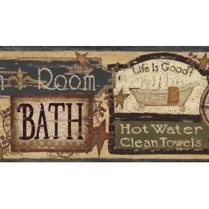  Bathhouse Signs Wallpaper Border