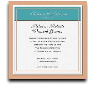  75 Square Wedding Invitations   Shield Horses Teal Office 