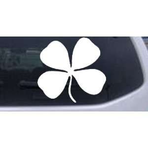 White 5.8in X 6in    Four Leaf Clover Car Window Wall Laptop Decal 